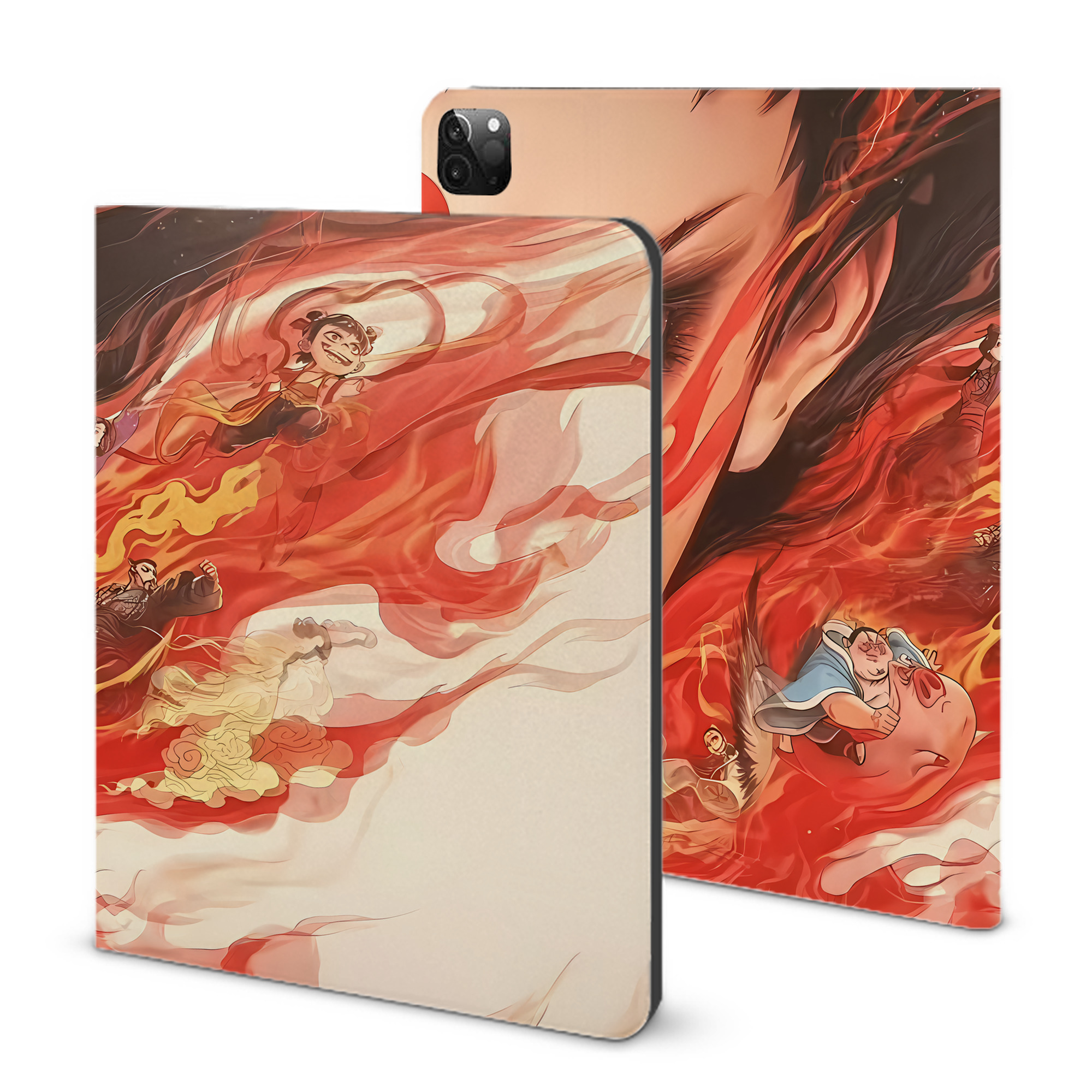 （画像用） Ne Zha 2 ナタ 魔童の大暴れ IPadケース ペンホルダー付き ブックスタイルデザイン